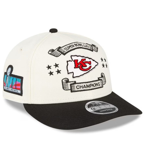 NFL Kansas City Chiefs New Era 9FIFTY Cream/Black Super Bowl LVIII  Low Profile - Picture 1 of 12